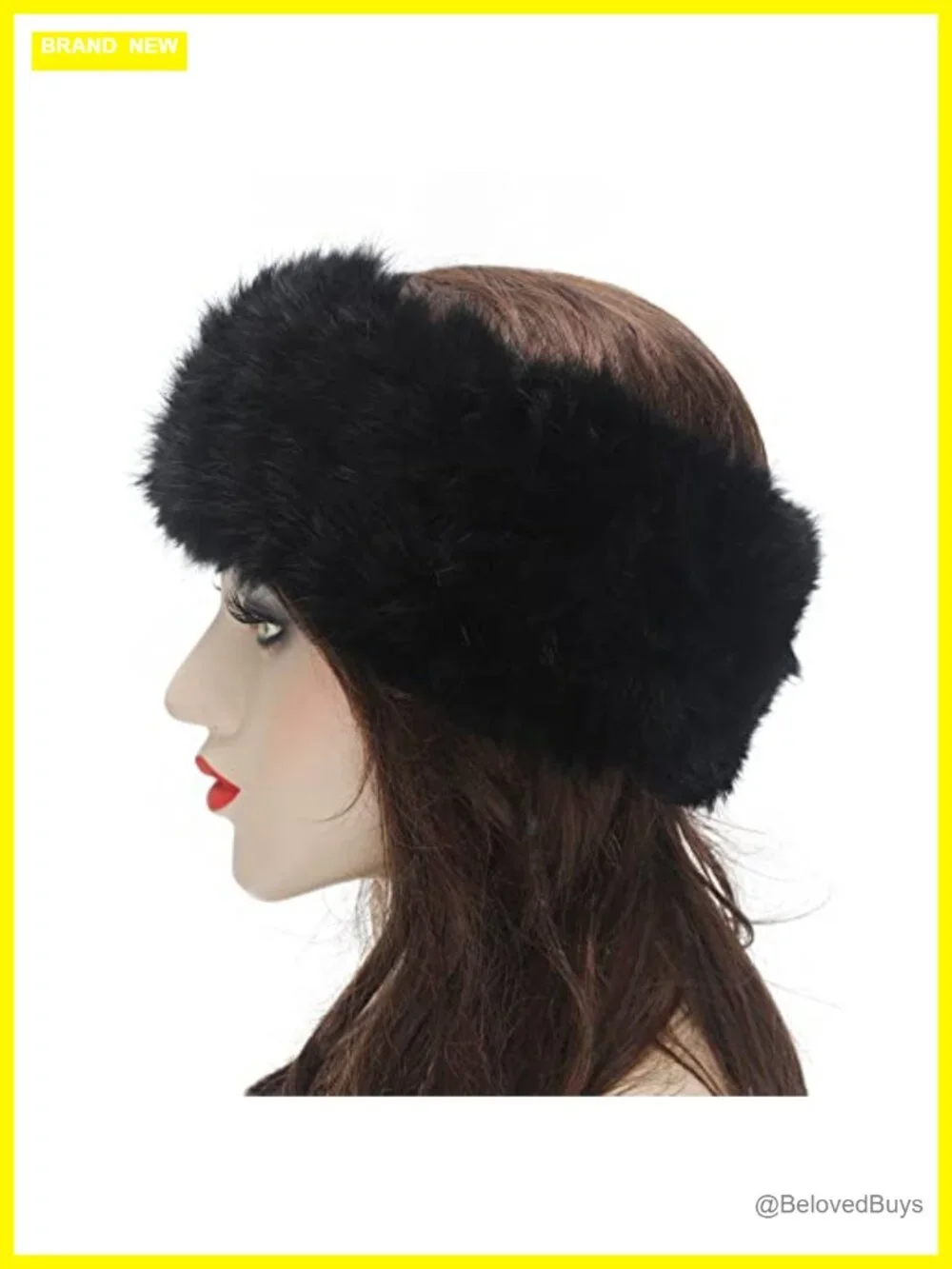 Rabbit Fur Headband Winter Earwarmer Stretchy Hair Band Earmuffs
